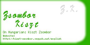 zsombor kiszt business card